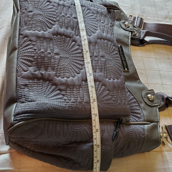 Petunia Pickle Bottom Convertible Diaper Bag Backpack Tote Gray Floral Quilted - Picture 12 of 14